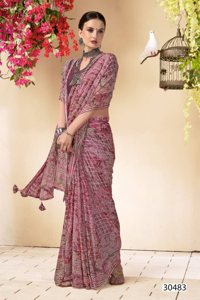 Reeti 05 By Vallabhi Georgette Printed Sarees Wholesale Shop in Surat